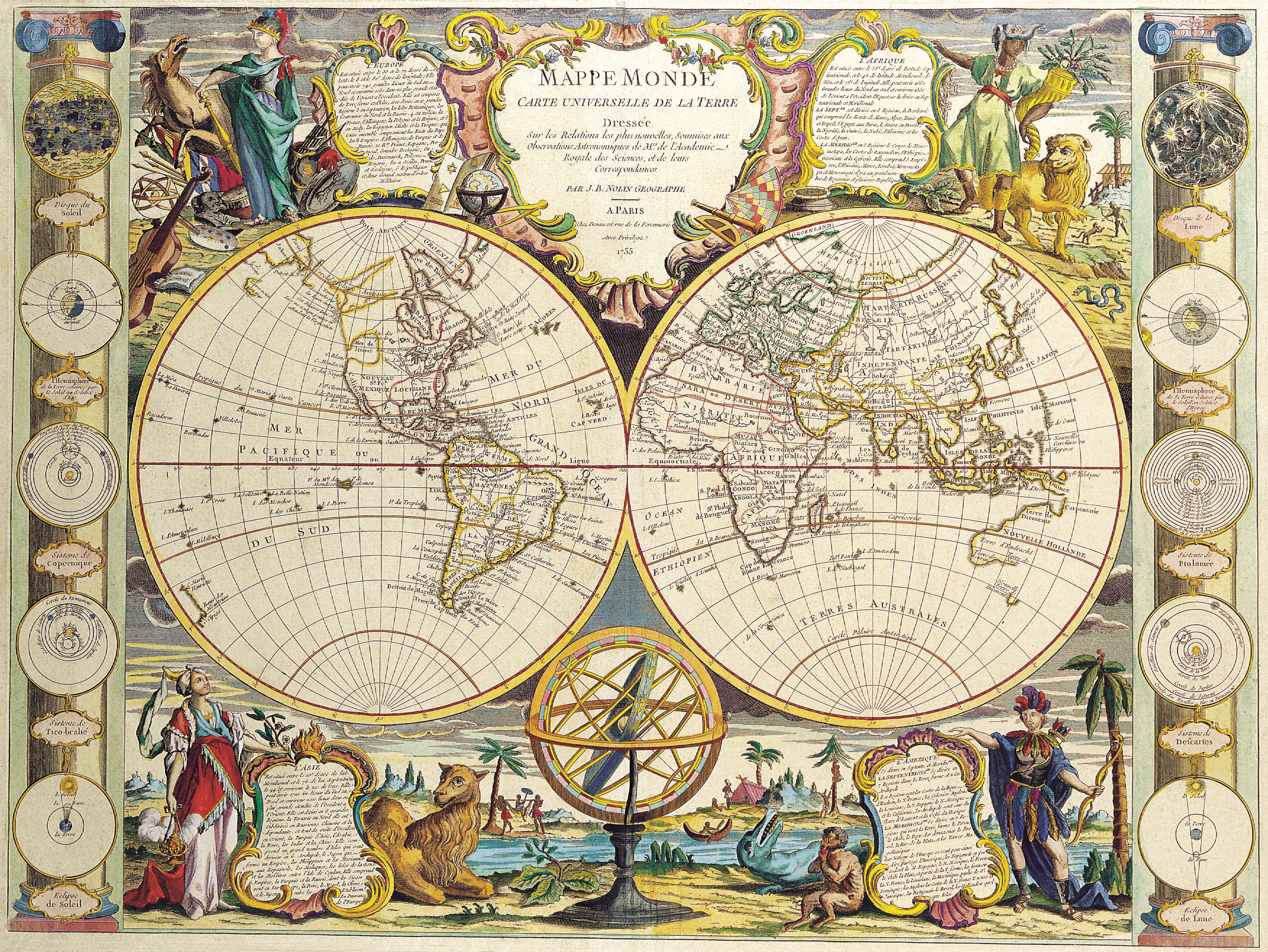 This meme is an image of a vintage-style map of the world, with a large compass rose at the center. The text "Map of the World" is written in a decorative font at the top of the image. The meme is likely referencing the outdated and inaccurate nature of the map, with the caption "When you realize your map is from 1755" implying that the map's depiction of the world is no longer accurate.